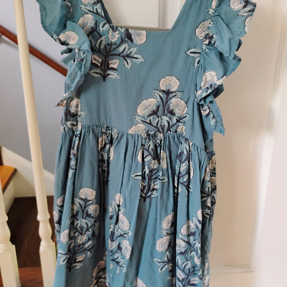 Pink Chicken Blue Ruffled Tiered Sundress